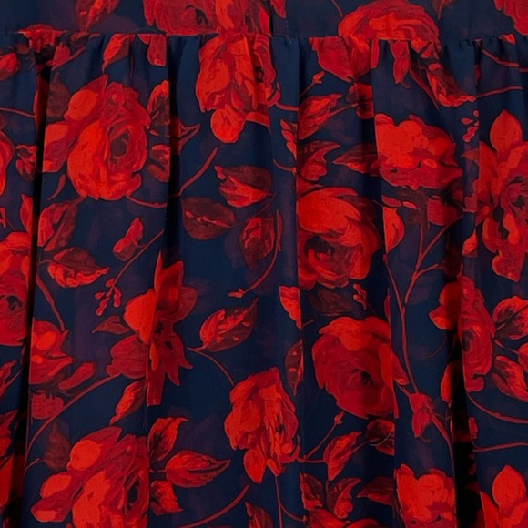 A New Day Rose Floral  Layer blouse  Ruffle  Sleeve Size Small (NWOT) - Picture 9 of 12